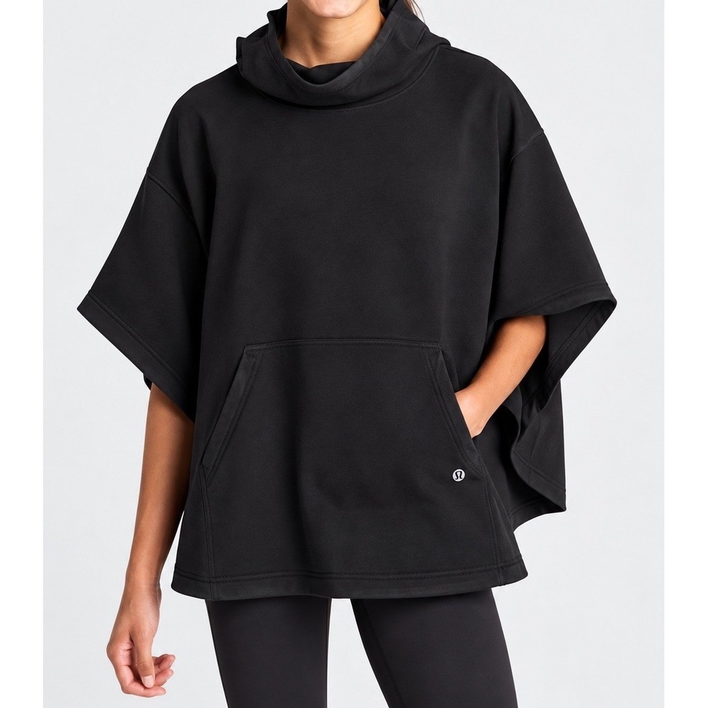 GapFit gDry Hooded Poncho XS S Black Oversized Cape